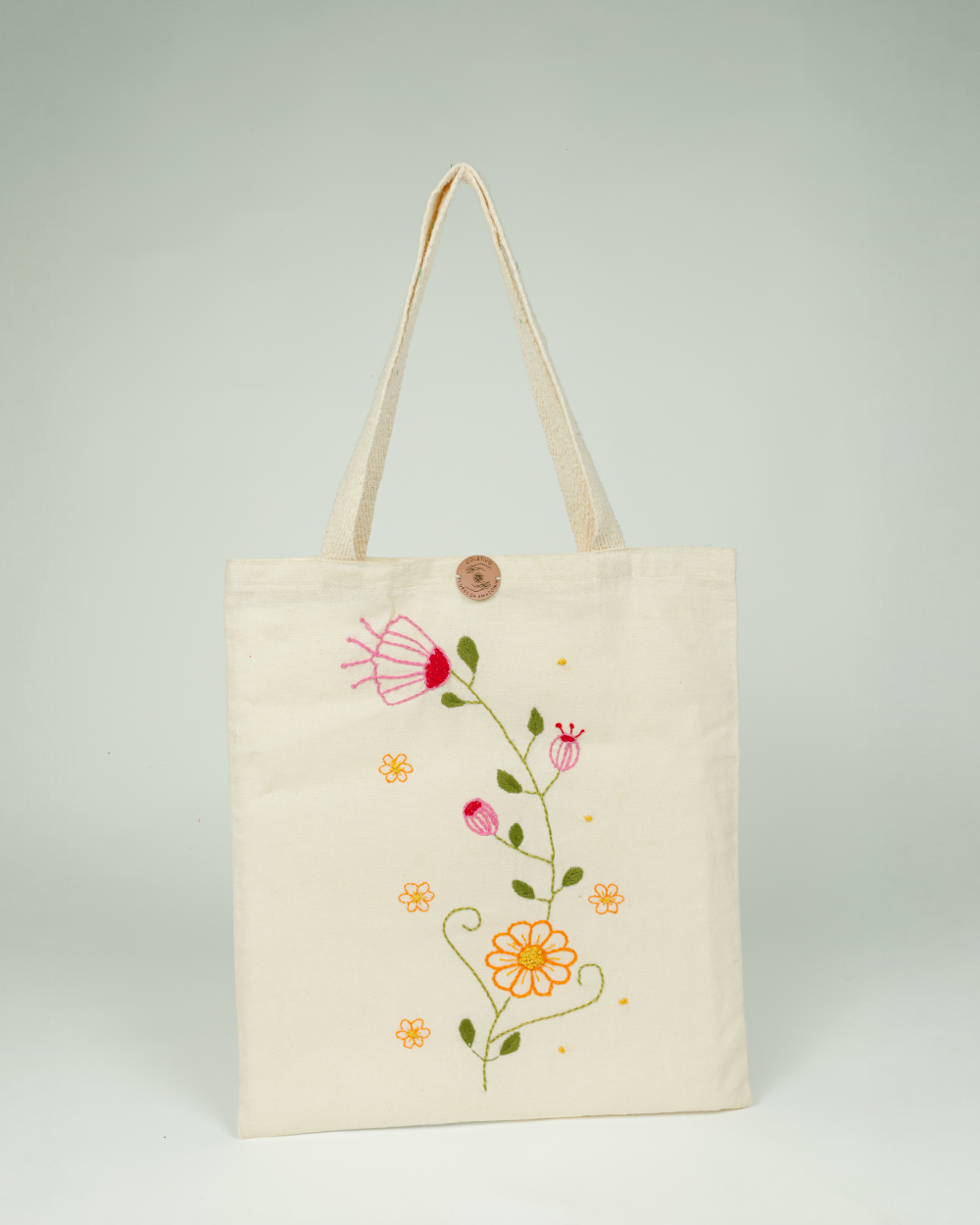 Bolsa Bordada à Mão Florescer (Rosa)