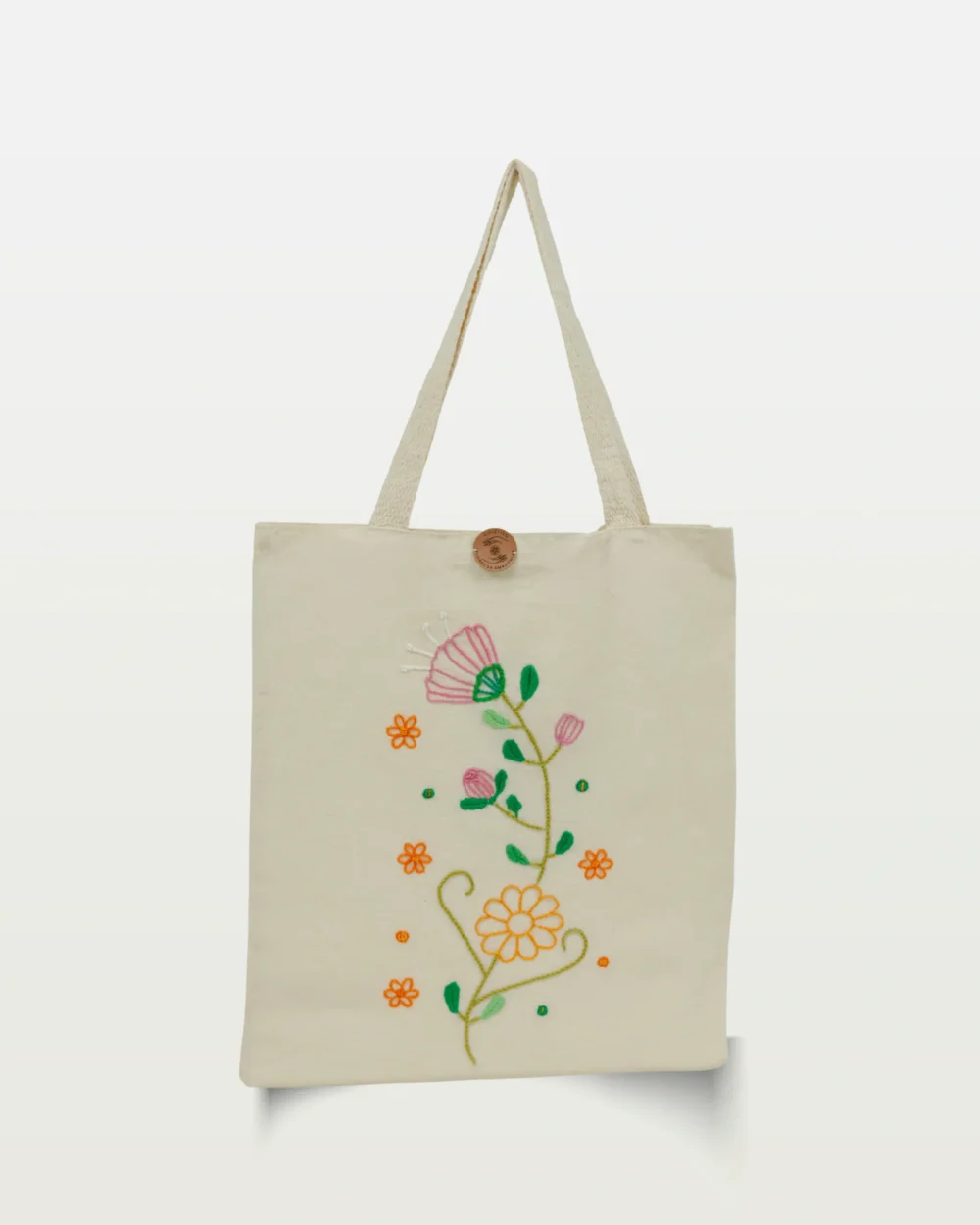 Bolsa Bordada à Mão Florescer (Rosa)