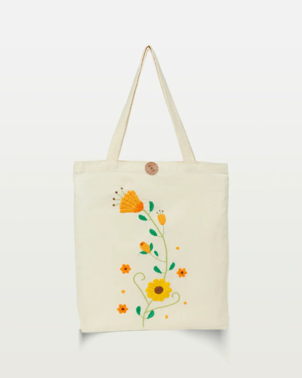 Bolsa Bordada à Mão Florescer (Amarela)
