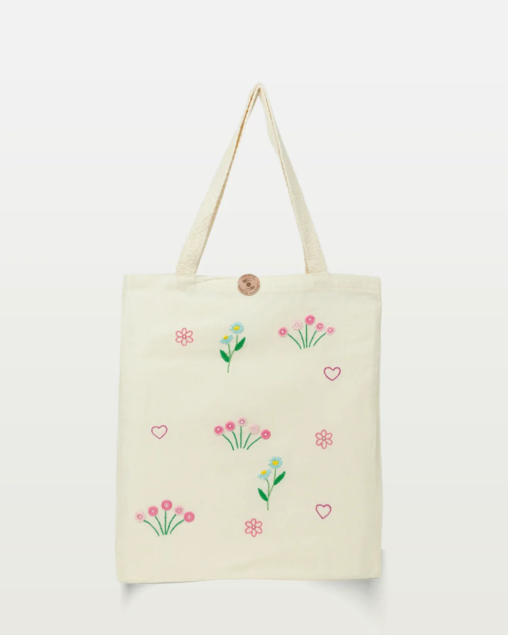 Bolsa Bordada à Mão Jardim Solar (Rosa)